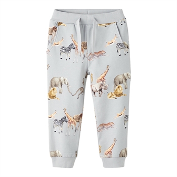 Name it - Helmer sweatbukser med dyreprint - Pearl blue